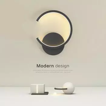Современный светодиодный настенный светильник в скандинавском стиле, черный, белый, золотой, настенное освещение для гостиной, спальни, прохода, домашнего декора, светильники, внутренние настенные светильники Cool White чёрный