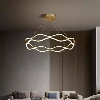 Современный светодиодный подвесной светильник для спальни, гостиной, столовой, люстра, роскошное кольцо, подвесной светильник, домашний декор, внутреннее освещение Warm white(no RC)