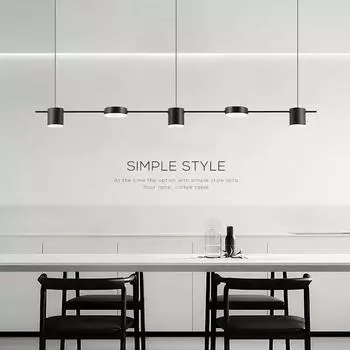 Современный светодиодный подвесной светильник с дистанционным управлением для внутреннего освещения, художественный потолочный подвесной светильник с золотой длинной полосой для кухни, ресторана, украшения Warm light NO RC