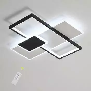 Современный светодиодный потолочный регулируемый светодиодный потолочный светильник для гостиной, спальни и кухни, односторонняя черно-белая люстра с дистанционным управлением