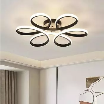 Современный светодиодный потолочный светильник 30 см, июньские цветы, черно-белый, для спальни, гостиной, ресторана, отеля, светильники для внутреннего освещения Warm light