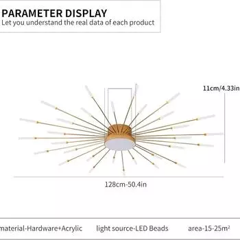 Современный светодиодный потолочный светильник, 30-ти головковый золотой потолочный светильник с акриловым абажуром, люстра для детской комнаты, спальни, гостиной 30+1head