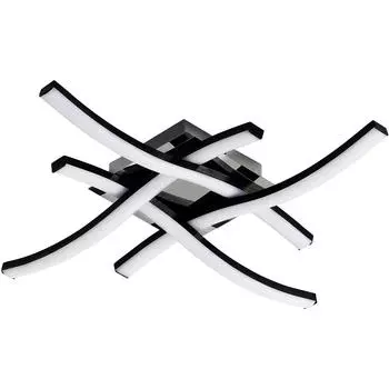 Современный светодиодный потолочный светильник, 4 встроенные светодиодные панели, 6500K, холодная белая люстра, потолочный светильник, изогнутый дизайн, потолочный светильник заподлицо