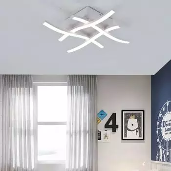 Современный светодиодный потолочный светильник для домашнего освещения, светодиодный трехцветный, поверхностный, затемняющий, подходит для коридора, спальни, балкона 24W чёрный