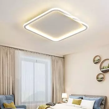 Современный светодиодный потолочный светильник для гостиной, столовой, спальни, кабинета, ресторана, зала, балкона, домашнего декора, внутреннего освещения Cold White(No RC)