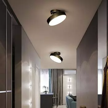 Современный светодиодный потолочный светильник, медная лампа, вращающаяся лампа для спальни, гостиной, прихожей, кабинета, коридора, декора, осветительного прибора Warm white