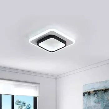 Современный светодиодный потолочный светильник, модный квадратный акриловый потолочный светильник 28 Вт, диаметр 24 см, холодный белый 6000K
