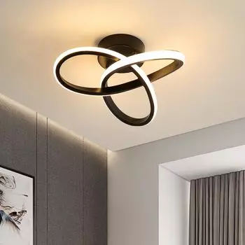 Современный светодиодный потолочный светильник мощностью 22 Вт, черный светодиодный потолочный светильник для спальни, гостиной, кухни, столовой и прихожей, теплый белый 3000K