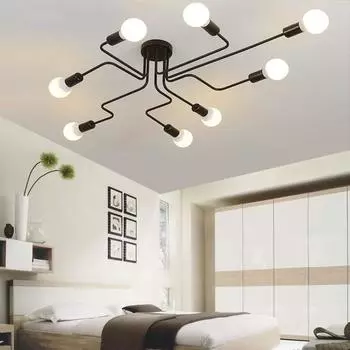 Современный светодиодный потолочный светильник, промышленная люстра для гостиной, спальни, кухни, лофта, дома, скандинавские винтажные светильники E27
