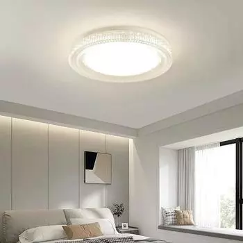 Современный светодиодный потолочный светильник, простой кристалл, квадратный, круглый, дизайн, освещение для гостиной, спальни, кабинета, AC85-265V, внутренние светильники Warm light-3000K
