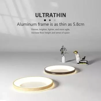 Современный светодиодный потолочный светильник, простой круглый, ультратонкий, с текстурой дерева, для дома, столовой, гостиной, кабинета, балкона, декоративное освещение warm light-3000K