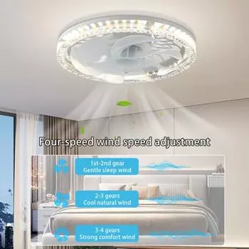 Современный светодиодный потолочный вентилятор 2-в-1. Основание преобразователя E27. 4 режима скорости. Низкий уровень шума, регулировка яркости. Энергоэффективный потолочный вентилятор со светодиодной лампой.