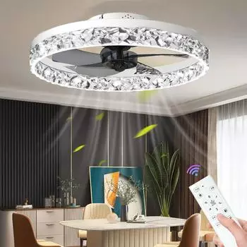 Современный светодиодный потолочный вентилятор без подсветки с двигателем постоянного тока, 6 скоростей, синхронизация вентиляторов, 50 см, низкий пол, чердачный пульт дистанционного управления, декоративный вентилятор со светом белый