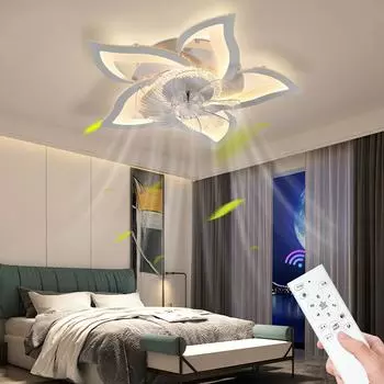 Современный светодиодный потолочный вентилятор IRALAN с приложением Light и пультом дистанционного управления, умные бесшумные потолочные вентиляторы для спальни, гостиной белый