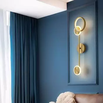 Современный светодиодный простой металлический светодиодный настенный светильник для гостиной, потолочный светильник для спальни, прикроватное освещение, фоновая настенная лампа, украшение для дома