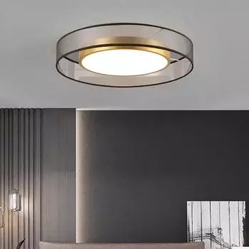 Современный светодиодный стеклянный потолочный светильник Nordic Round Full Copper LED Подвесной светильник Simple для спальни, бара, гостиной, крыльца, светодиодные светильники для помещений Warm light