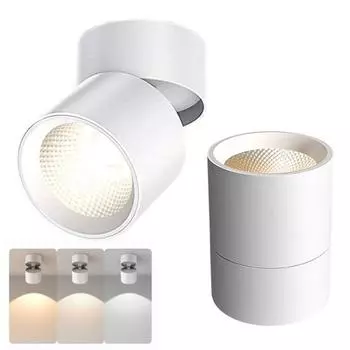 Современный светодиодный светильник с регулируемым углом наклона, точечный светильник, монтируемый на поверхность, сверхъяркий, безмерцающий, цилиндрический светильник без отверстий A