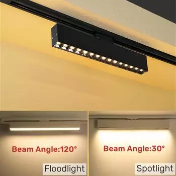 Современный светодиодный трековый светильник 110/220 В, регулируемый, 10/20 Вт, COB, потолочный решетчатый светильник, линейная система освещения для магазинов и проходов Warm White 3000K