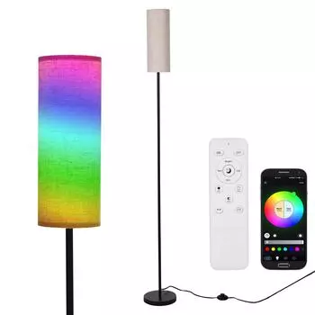 Современный торшер Neoglint, высокий светильник со светодиодной лампой RGB + CCT, приложение для телефона с подключением BT EU Plug бежевый