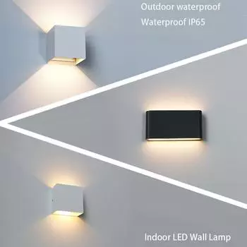Современный водонепроницаемый светодиодный настенный светильник для дома и улицы, настенный светильник на прикроватной тумбочке, для гостиной, домашнего освещения, бра, крыльца и сада, 6 Вт, 12 Вт Cool White(5500-7000K)