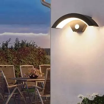 Современный водонепроницаемый уличный настенный светильник с интеллектуальным датчиком, настенный светильник для сада, коридора, водонепроницаемый IP65, украшение комнаты, освещение G9 cold white light зелёный
