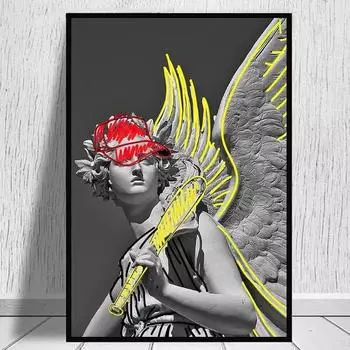 Современный забавный плакат граффити художественная статуя эстамп Абстрактная скульптура картина маслом 21cm30cm NoFrame