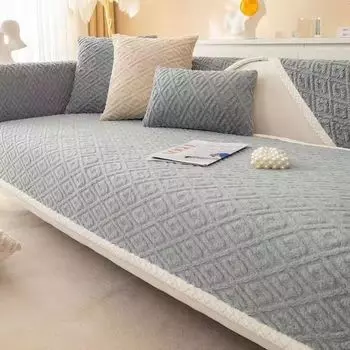 Современный жаккардовый бархатный плюшевый стеганый диван-полотенце супер мягкий нескользящий секционный чехол для дивана для гостиной L-образный чехол для дивана 30x50cm pillowcase оранжевый