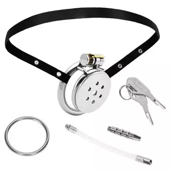 Soxeeh Chastity Мужской целомудрие целомудрие целомудрие член из нержавеющей стали поставляется с замком и 2 поставляется с дополнительным двойным ограничением пениса для мужчин диаметр