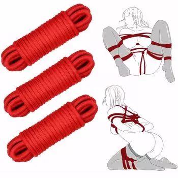 Soxeeh SM Goods SM Restraint Rope SM Set of 3 Rope Restraint Play Tortoise Shell Restraint Belt 10M Cosplay (Red)