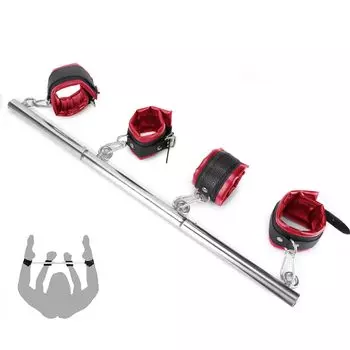 Soxeeh SM Goods SM Set Стальной ограничитель Наручники для ног Наручники можно использовать отдельно Наручники Замки для ног Ограничения Ограничения (красный)