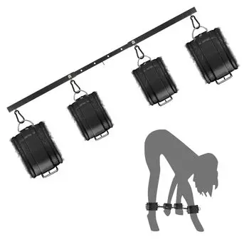 Soxeeh SM Goods SM Steel Restraint Leg Can Be Used Adult Restraints Set, Rod, Handcuffs, Shackles, Alone, Toys, Restraints, (Black)