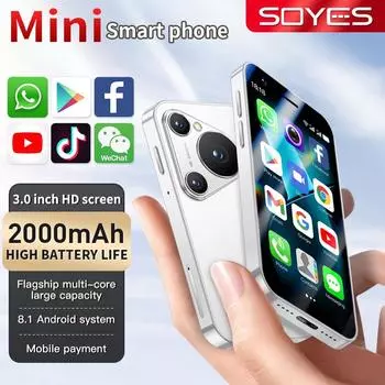 SOYES P70 Pro Max Mini Android смартфон 3.0 дюймов дисплей Двойная камера Двойная SIM Play Store 3G маленький смартфон чёрный