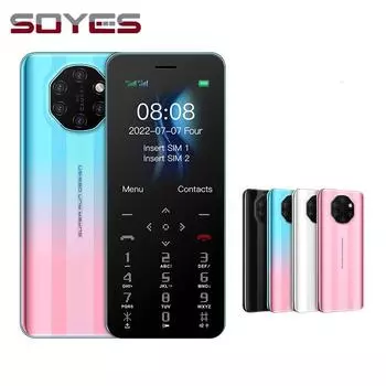 SOYES S10W Mini Moblie Маленький мобильный телефон 1,77-дюймовый дисплей 1000 мАч Две SIM-карты с задней камерой MP3 FM-фонарик Мобильный телефон 2G чёрный