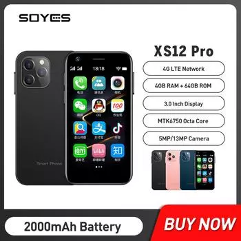 SOYES XS12 Android 10.0 смартфон 2 ГБ ОЗУ 16 ГБ ПЗУ WIFI Bluetooth точка доступа GPS мини 4G мобильный телефон розовый