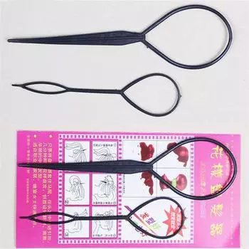 Создатель косички для волос Создатель хвоста Пластиковая петля Инструменты для укладки Черный топси Зажим для хвоста чёрный