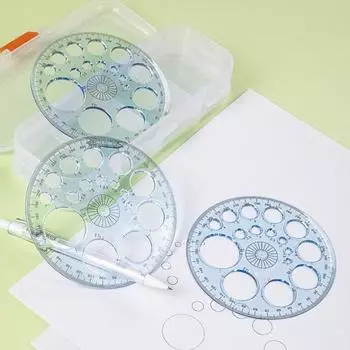 Создатель кругов, прозрачный масштабный рисунок, пластиковый прозрачный транспортир на 360 градусов, школьные принадлежности синий