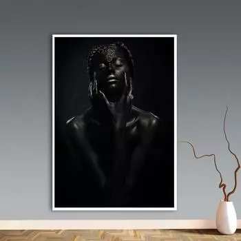 Созерцатель черный обнаженный африканский художественный женский холст картина куадрос постеры и принты скандинавская настенная картина для гостиной 21x30 No Frame