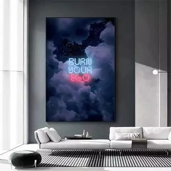 Сожгите свою собственную неоновую вывеску, холст, печать плакатов, современная настенная живопись, картина для дома, гостиной, стены 21cm30cm NoFrame