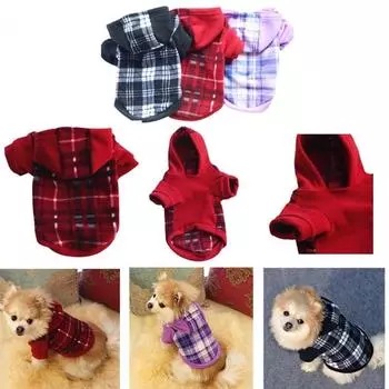 Сознание Собака Одежда для домашних животных Толстовка Теплая флисовая одежда для щенков (черный, размер: XS-XL) XL красный