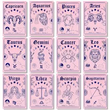 Созвездие Детская Стена Искусства Холст Картины Печать Плакатов Астрология Бохо Рак Зодиак Астрология Вода Звезда Картина Украшение Без Рамки 21*30cm