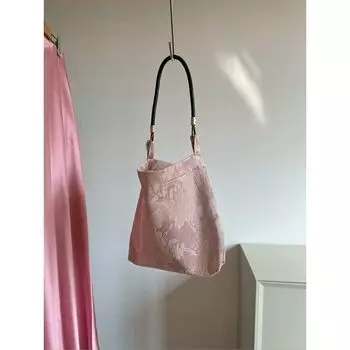 Созвездие Голубя Цинвань Новый китайский стиль атласная жаккардовая сумка-сатчел под мышкой ретро оригинал Taro flour (black round shoulder strap)