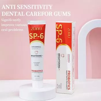 SP-6 Пробиотическая отбеливающая зубная паста: Удаление пятен, свежее дыхание, устранение желтизны зубов, 120 мл 140g (For export only, domestic sales