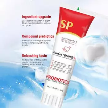 Sp 8 Ультра отбеливающая зубная паста Ультра отбеливающая зубная паста Пробиотическая осветляющая зубная паста, зубная паста с глубокой очисткой красный