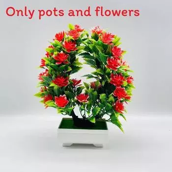 Sp Nelumbo Faux Plant Potted Plant With Heartshaped Modeling For Room Living Red