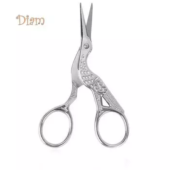 SP Нержавеющая сталь Винтаж Аист Журавль Птица Ножницы для дизайна ногтей Швейные ремесленные аксессуары серебряный