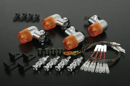 SP TAKEGAWA алюминиевый комплект поворотников с круглыми S-образными оранжевыми линзами, 4 шт., обезьяна/горилла/обезьяна 05-08-0552 оранжевый