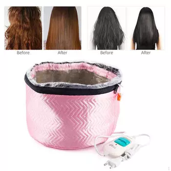 СПА-термообработка волос, нагревательная шапочка, уход за феном, пароварка, розовая шапочка розовый