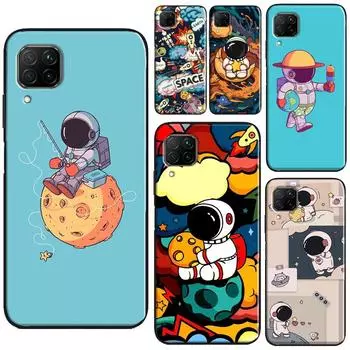 Space Aesthetic Spaceman Astronaut Case For Honor 50 Pro 8X 9X Cover For Huawei P30 P40 P20 Lite Nova 5T P Smart 2019 2021 Huawei P20