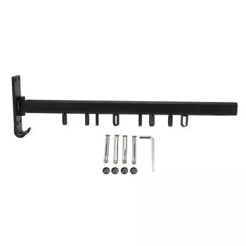 Space Saving Clothes Rack Space Aluminum Retractable Black Laundry Drying Rack for Outdoor Balcony