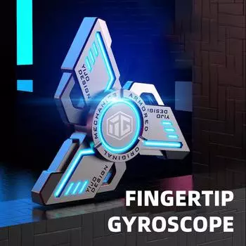 Металлический сплав Spinner 900D в стиле космического корабля, светящийся в зеленом/синем свете - EDC игрушки для взрослых - Fingertip Gryo-D синий